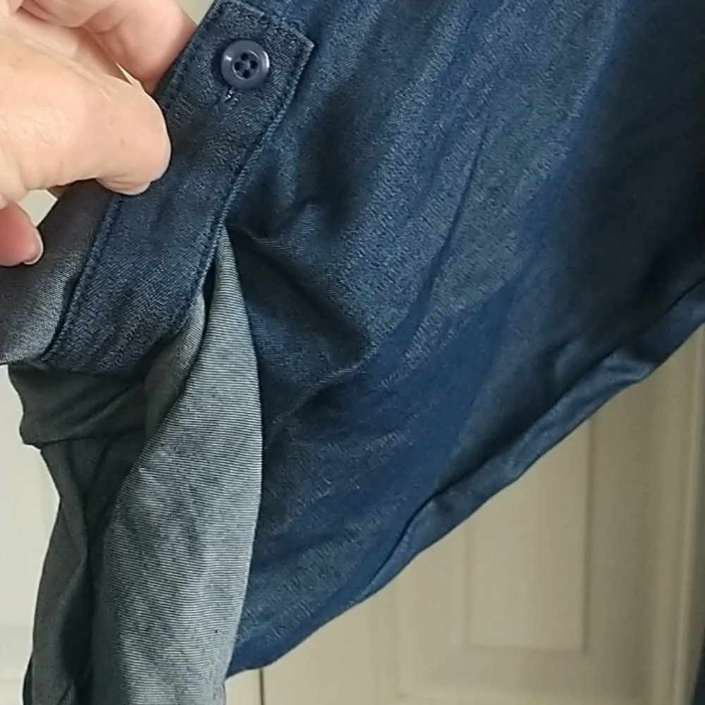 Zac & Rachel Woman's Shark Bite Hem Button Down Tunic Shirt 2X - Picture 2 of 14